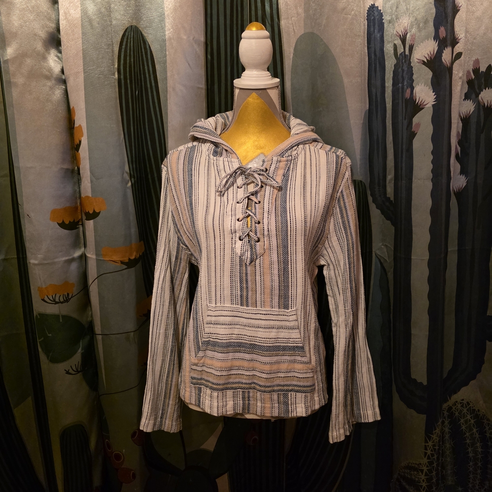 Roxy Multicolor Striped Lace-Up Sweatshirt